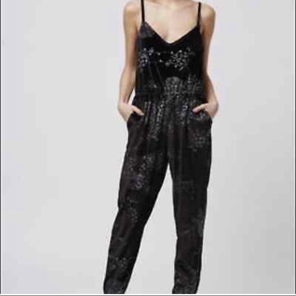 Topshop Velvet Gold Glitter